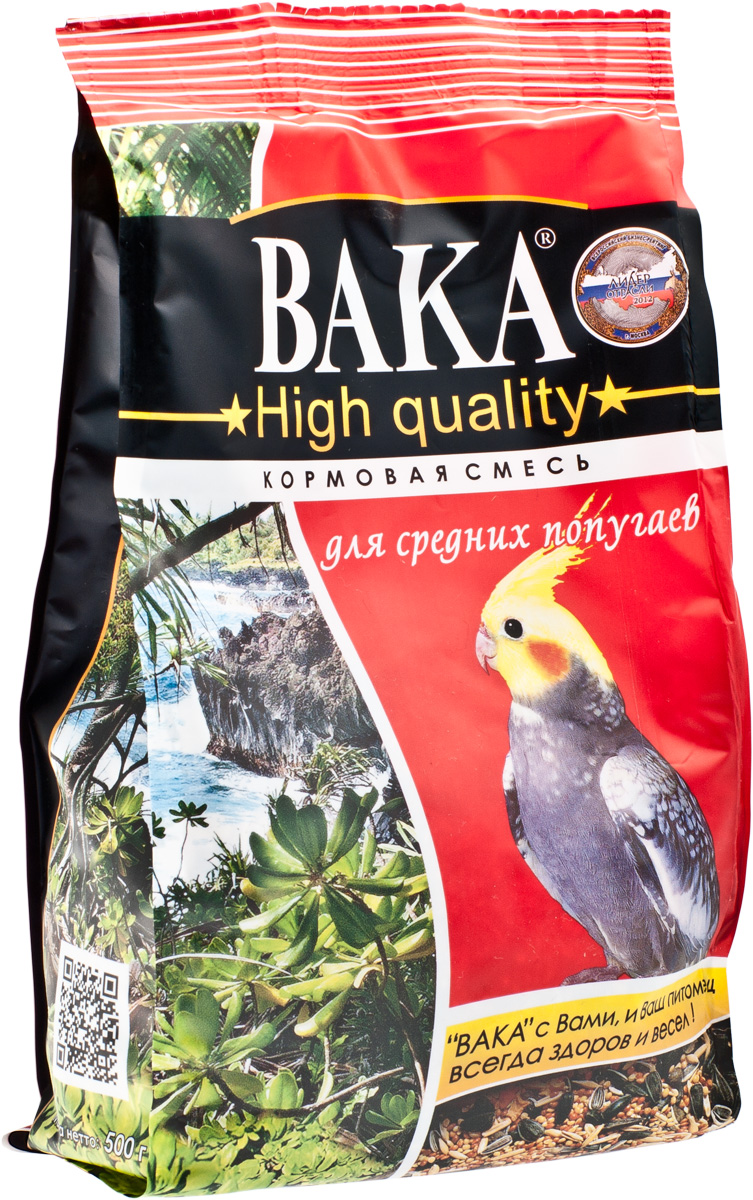 Вака "High Quality" корм для средних попугаев, 500 г