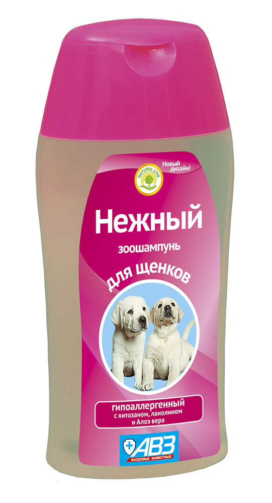 Шампунь НЕЖНЫЙ гипоаллергенный для щенков с хитозаном 180 мл АВЗ42509 Шампунь НЕЖНЫЙ гипоаллергенный для щенков с хитозаном 180 мл АВЗ42509Специально разработанный шампунь на основе натуральных ингредиентов для чувствительной кожи. Мягкая формула шампуня бережно и нежно очищает кожу и шерсть от загрязнений, не вызывает аллергических реакций. Состав: сукцинат хитозана и алоэ вера. Увлажняет, питает и восстанавливает шерсть, способствует легкому расчесыванию. Прекрасно отмывает шерсть, придает блеск, способствует легкому расчесыванию, облегчает линьку животного