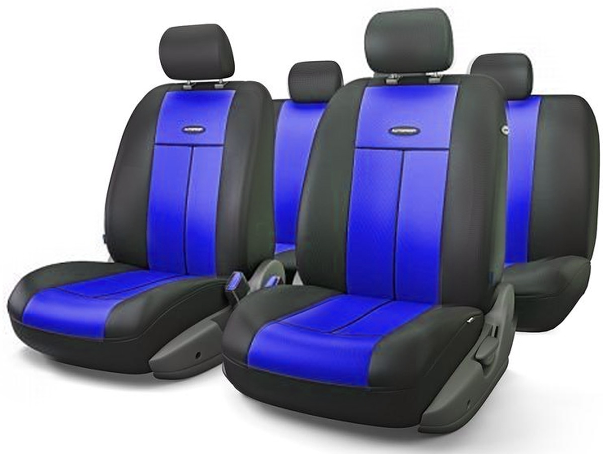 Авточехлы Autoprofi TT, цвет: черный, синий, 9 предметов. TT-902P BK/BLTT-902P BK/BL Авточехлы Autoprofi TT, цвет: черный, синий, 9 предметов. TT-902P BK/BLTT-902P BK/BLАвтомобильные чехлы Autoprofi TT изготавливаются из высококачественного полиэстера со вставками из поролона, обеспечивающего сцепление с сиденьем. Мягкие чехлы являются отличным дополнением салона любого автомобиля. Изделия придают автомобильному интерьеру современные и солидные черты. Универсальная конструкция подходит для большинства автомобильных сидений. Подходят для автомобилей с боковыми подушками безопасности (распускаемый шов). Специальные молнии, расположенные в чехлах спинки заднего ряда, позволяют использовать чехлы на автомобилях с различными пропорциями складывания заднего ряда. Комплектация: 5 подголовников, 2 чехла сидений переднего ряда, 1 спинка заднего ряда, 1 сиденье заднего ряда.