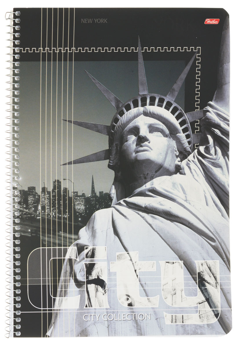Hatber Тетрадь City Collection New York 80 листов в клетку80Т4вмB1сп_Paris Hatber Тетрадь City Collection New York 80 листов в клетку80Т4вмB1сп_ParisТетрадь Hatber City Collection. New York отлично подойдет для занятий как школьнику старших классов, так и студенту. Стильная обложка в серых тонах с изображением статуи Свободы, выполненная из плотного мелованного картона, позволит сохранить тетрадь в аккуратном состоянии на протяжении всего времени использования. Внутренний блок тетради, соединенный металлической спиралью, состоит из 80 листов белой бумаги в голубую клетку без полей.