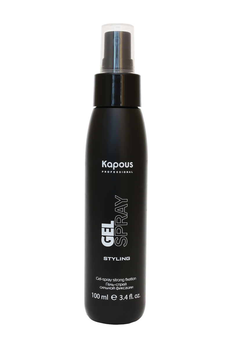 Kapous Гель-спрей для волос сильной фиксации Styling Gel-spray Strong Fixation 100 мл86 Kapous Гель-спрей для волос сильной фиксации Styling Gel-spray Strong Fixation 100 мл86Гель-спрей сильной фиксации Kapous для укладки волос обеспечивает фиксацию от средней до сильной степени, придаёт объем и блеск, не делая волосы жесткими, подходит для всех типов волос. Более жидкий, чем обычный гель, он более равномерно распределяется по волосам, используется для придания объема у корней, а также идеален при укладке на бигуди для создания живых и упругих локонов и мокрого эффекта на волосах с химической завивкой. Рекомендуется использовать для тонких редких волос для придания прическе визуального объёма. Пантенол и полимеры улучшают структуру волос, придают блеск и здоровый вид, защищая волосы от вредного воздействия агрессивных факторов внешней среды. Гель-спрей - мягкое средство для ежедневного использования, не утяжеляет волосы и легко смывается. Результат: Легкая текстура этого гель-спрея позволяет сохранять форму прически в течение всего дня упругой и эластичной.