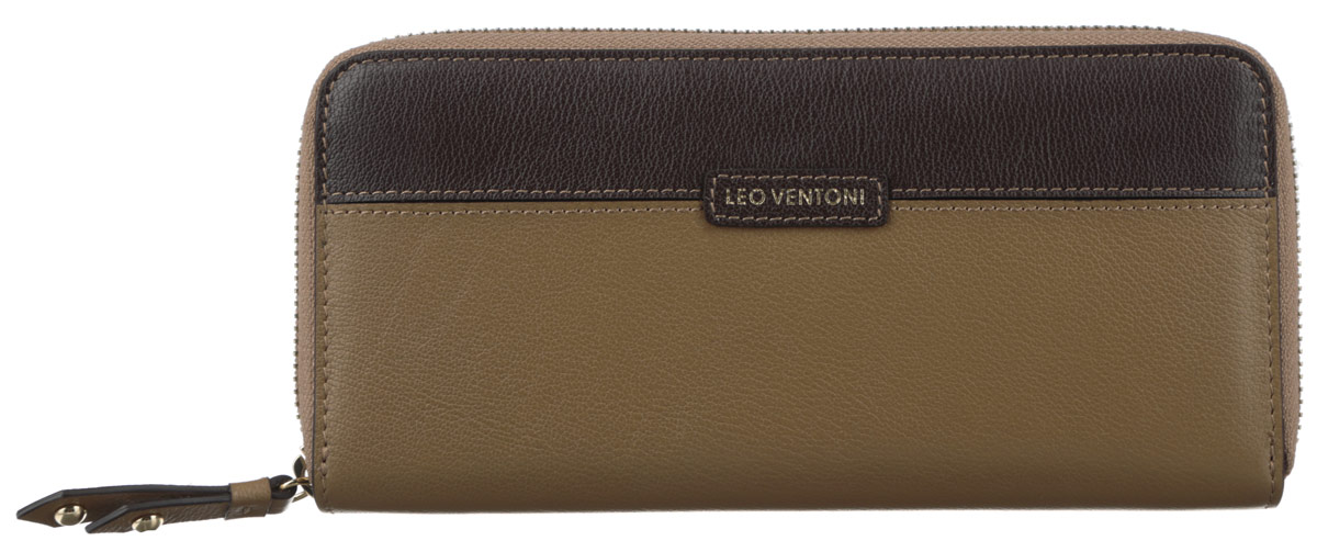 Кошелек женский Leo Ventoni, цвет: темно-бежевый, темно-коричневый. L330433L330433-tan/marrone Кошелек женский Leo Ventoni, цвет: темно-бежевый, темно-коричневый. L330433L330433-tan/marroneМодный женский кошелек Leo Ventoni выполнен из натуральной кожи зернистой фактуры, оформлен вставкой контрастного цвета и нашивкой с принтом в виде логотипа бренда. Внутри - пять отделений для купюр, восемь кармашков для кредитных карт или визиток, отделение для монет на пластиковой молнии и карман с прозрачным пластиковым окошком. Кошелек застегивается на металлическую застежку-молнию. Изделие поставляется в фирменной упаковке. Кошелек Leo Ventoni станет отличным подарком для человека, ценящего качественные и практичные вещи.