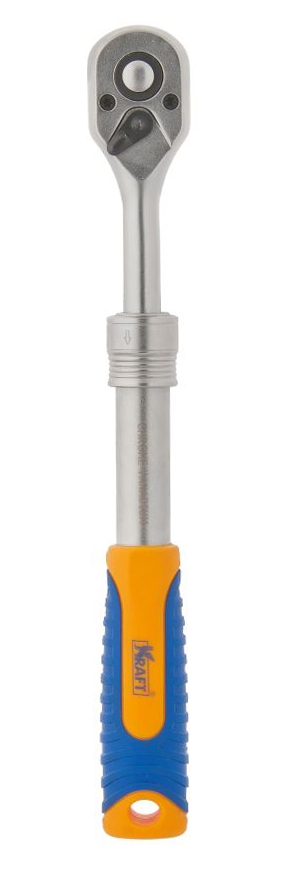Рукоятка трещоточная с быстрым сбросом Kraft 1/2Dr телескопическая КТ 700619КТ 700619 Рукоятка трещоточная с быстрым сбросом Kraft 1/2Dr телескопическая КТ 700619КТ 700619Трещотка с быстрым сбросом 305-445mm, 72 зубца, ремонтопригодная, двухкомпонентная, телескопическая