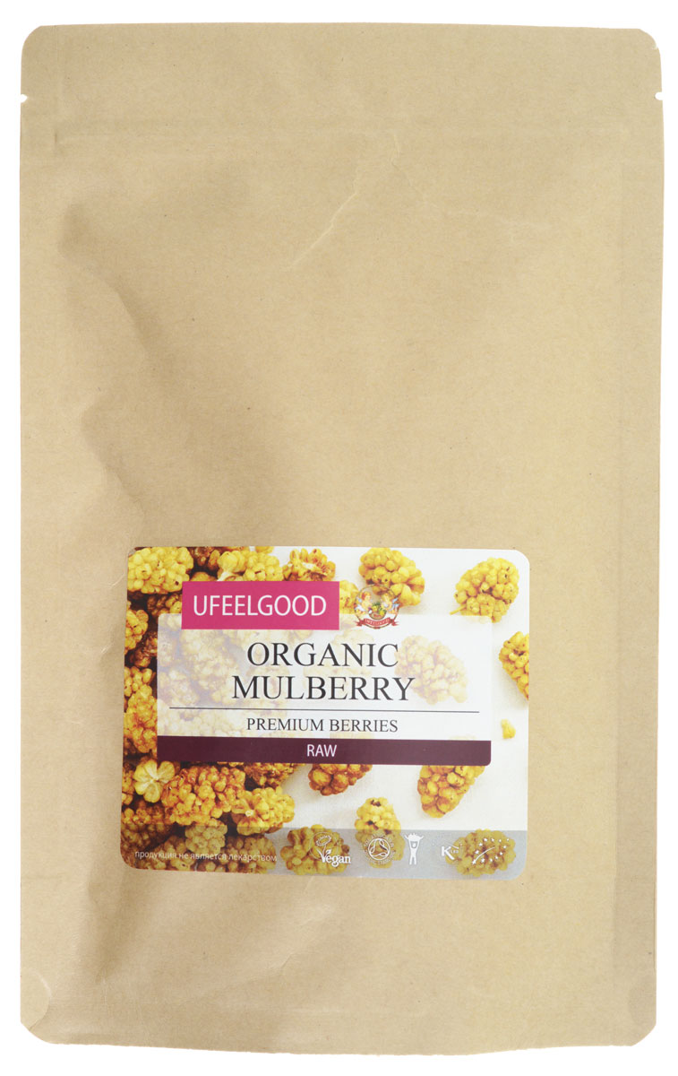 UFEELGOOD Mulberry Premium Berries органические вяленые ягоды шелковицы, 200 г