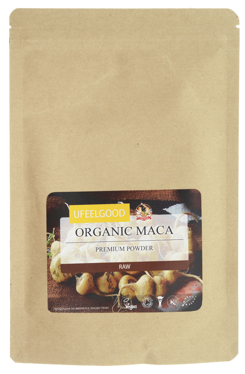 UFEELGOOD Organic Maca Premium Powder органические плоды маки молотые, 150 г61 UFEELGOOD Organic Maca Premium Powder органические плоды маки молотые, 150 г61Мака от UFEELGOOD повышает уровень энергии, и в центральном Перу крестьяне съедают до 500 граммов свежей маки в день, потому что она поддерживает их и даёт достаточно выносливости и силы для того, чтобы выполнять свою сельскохозяйственную деятельность. Мака обладает высоким содержанием минеральных веществ, в частности железа (15 мг/100 г), которое необходимо для выработки здоровых клеток крови, чтобы они были в состоянии переносить кислород по всему телу, и кальция (258 мг/100 г), который необходим для роста костей и особенно важен женщинам в период менопаузы, когда плотность костей может уменьшиться, что ведет к остеопорозу. Считается также, что мака может помочь стабилизировать и регулировать уровень гормонов и используется, чтобы облегчить симптомы ПМС и менопаузы у женщин. Сухой корень маки содержит высокие уровни белка — 10% ее сухого веса — в том числе 7 незаменимых аминокислот (те, которые организм не может производить сам, они...