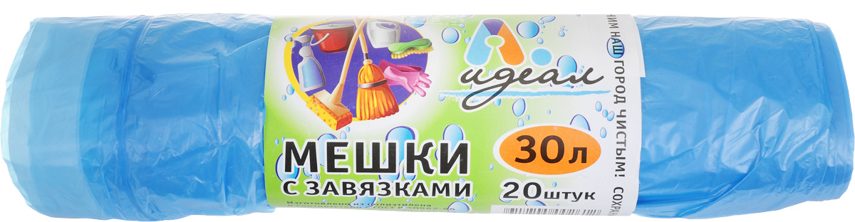Мешки хозяйственные Идеал, с завязками, цвет: голубой, 30 л, 20 штМШХ06107 Мешки хозяйственные Идеал, с завязками, цвет: голубой, 30 л, 20 штМШХ06107Хозяйственные мешки Идеал, выполненные из полиэтилена, являются предметами первой необходимости, служат для вывозки и утилизации скопившего мусора, помогают эффективно справляться с домашней работой. Возможно использование для временного хранения и упаковки вещей. Изделия оснащены специальными завязками для удобной эксплуатации. Количество: 20 шт. Объем мешка: 30 л.