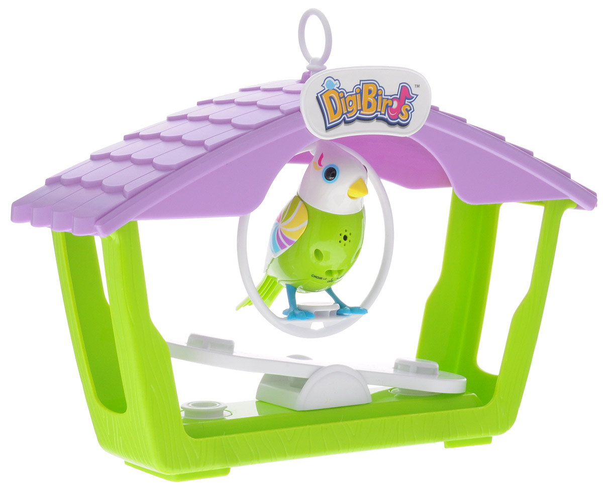 DigiFriends Интерактивная игрушка Птичка с домиком88400 DigiFriends Интерактивная игрушка Птичка с домиком88400Большой домик для птиц с поющей птичкой подарит ребенку множество незабываемых игр. Птичка умеет петь как соло, так и в хоре - вместе с другими птичками. В домике оборудованы качели для двух птичек и подвесной круг-качелька. Подвесные качели можно разместить внутри домика или под ним. Чтобы активировать режим проигрывания мелодий и птичьего щебета, достаточно посвистеть в свисток, имеющийся в комплекте. Кольцо-свисток может быть использовано в качестве насеста-переноски. Игрушка издает 55 вариантов мелодий и звуков. Голова птички двигается в такт мелодии, а клюв - открывается. Игрушка может спеть вместе со всеми персонажами Digifriends в режиме хор. Птичка, которую активировали первой, становится солистом. Управлять пением пернатой звезды или целым хором - исключительно увлекательное занятие, которое надолго привлечёт внимание любого ребёнка. Птичка может стать персонажами сюжетно-ролевой игры, которая способствует не только умственному развитию ребенка, но и...
