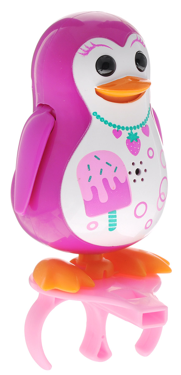 DigiFriends Интерактивная игрушка Пингвин с кольцом цвет малиновый88333_малиновый DigiFriends Интерактивная игрушка Пингвин с кольцом цвет малиновый88333_малиновыйУ вас есть шанс получить уникального домашнего питомца - поющего пингвина. Не каждый может похвастаться этим. Эта умная игрушка интерактивная, она будет развлекать вас различными мелодиями, пением и ритмичными движениями. Для активизации пингвина необходимо подуть на него. Чтобы активировать режим проигрывания мелодий достаточно посвистеть в свисток, который имеется в комплекте. Игрушка издает 55 вариантов мелодий и звуков. Кольцо-свисток может служить как переносной насест для пингвина. Ребенок может надеть кольцо на два пальца, закрепить там игрушку и свободно играть или даже бегать. Пингвин DigiFriends устойчив на любой ровной поверхности. Игрушка может качаться, крутиться, махать крыльями и шевелить клювом в такт мелодии. Игрушка работает в двух режимах: соло и хор. Можно синхронизировать неограниченное количество пингвинов или других персонажей DigiFriends. Главным в хоре становится персонаж, которого первого включили. Необходимо размещать...