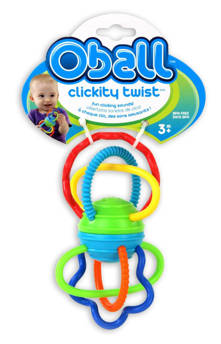 Oball Развиващая игрушка-прорезыватель Разноцветная гантелька81508 Oball Развиващая игрушка-прорезыватель Разноцветная гантелька81508Игрушка-прорезыватель Oball Разноцветная гантелька выполнена в ярком красочном дизайне и полностью безопасна для ребенка, так как не имеет острых углов и мелких деталей. Вращая шарик, расположенный в центре игрушки, слышен забавный треск, благодаря щелкающему механизму! Яркие петельки различной формы развлекут вашего малыша и помогут при прорезывании зубок! Рельефные поверхности для кусания успокоят нежные десны малыша. Игрушка-прорезыватель Oball развивает пространственное мышление, цветовое восприятие, ловкость и координацию движений. Не содержит бисфенол А.