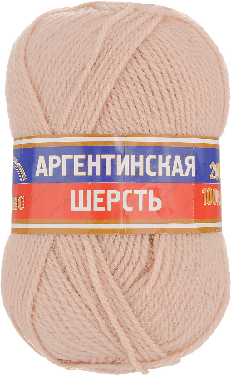 Пряжа для вязания Камтекс Аргентинская шерсть, цвет: светло-бежевый (006), 200 м, 100 г, 10 шт136071_006 Пряжа для вязания Камтекс Аргентинская шерсть, цвет: светло-бежевый (006), 200 м, 100 г, 10 шт136071_006Пряжа для вязания Камтекс Аргентинская шерсть - это стопроцентная импортная шерсть, которая отличается прочностью и гладкостью. Даже при взгляде на моток, сразу видно, что вещи из этой пряжи будут выглядеть дорого. Изделия не скатываются и не деформируются. Пряжа очень легка в работе, даже при роспуске полотна, она не цепляется, и не путается. Ниточка безумно теплая и уютная, отлично подходит для нашей морозной зимы. Даже ажурные шапки и шарфы при всей своей тонкости будут самыми надежными защитниками от снега и сильного ветра. Очень хорошо смотрятся из этой шерсти узоры из кос и жгутов. Рекомендуются спицы и крючки для вязания 3-5 мм. Состав: 100% шерсть.
