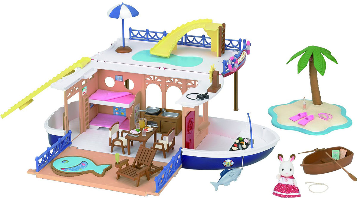 Sylvanian Families Игровой набор Круизный корабль5206 Sylvanian Families Игровой набор Круизный корабль5206Если вы хотите превратить день своего ребенка в настоящий праздник, тогда вам следует приобрести игровой набор Sylvanian Families Круизный корабль. Этот набор позволит вашему ребенку отправиться в незабываемый круиз вместе с симпатичными и милыми зверюшками из страны Сильвания. В этом чудесном наборе можно найти все для морского путешествия и отдыха. Игрушка отлично подходит для ролевых и сюжетных игр, она помогает развивать мелкую моторику и воображение ребенка. Игровой набор Sylvanian Families Круизный корабль станет отличным дополнением вашей коллекции игрушек Sylvanian Families. Компания Sylvanian Families была основана в 1985 году, в Японии. Sylvanian Families очень популярна в Европе и Азии и, за долгие годы существования, компания смогла добиться больших успехов. 3 года подряд в Англии бренд Sylvanian Families был признан Игрушкой Года. Сегодня у героев Sylvanian Families есть собственное шоу, полнометражный мультфильм и сеть ресторанов, работающая по...