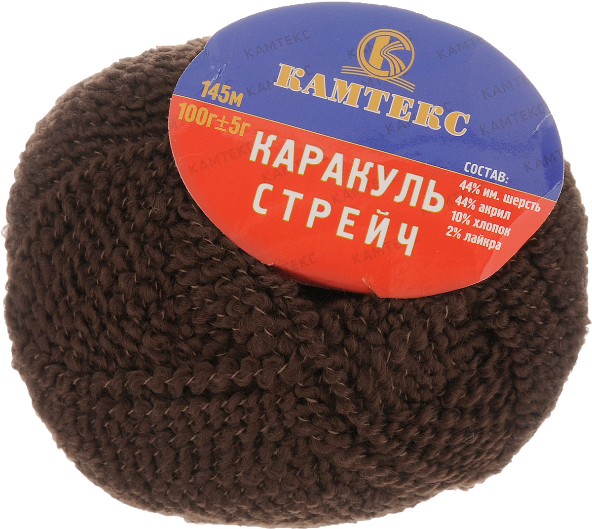 Пряжа для вязания Камтекс Каракуль стрейч, цвет: шоколадный (063), 145 м, 100 г, 10 шт136107_063 Пряжа для вязания Камтекс Каракуль стрейч, цвет: шоколадный (063), 145 м, 100 г, 10 шт136107_063Пряжа для вязания Камтекс Каракуль стрейч изготовлена из шерсти и акрила с добавлением хлопка и лайкры. Пряжа из такого материала обладает повышенной прочностью и эластичностью, а изделия получаются теплые и уютные. Структура пряжи подобрана таким образом, чтобы изделия из нее сохранили нежность каракулевой шерсти. Благодаря стрейчевому эффекту и присутствию натурального волокна - хлопка, изделия получаются более воздушными и по виду похожи на каракуль. Подходит для теплых зимних и осенних вещей: пальто, шарфов, шапок, муфт, свитеров. При вязании рекомендуется для начала связать опытный образец и потом вести расчет. Эффект резинки зависит от технологии вязки и от номера спицы. Рекомендуемый размер спиц и крючка: №5-8. Комплектация: 10 мотков. Состав: 44% шерсть, 44% акрил, 10% хлопок, 2% лайкра.