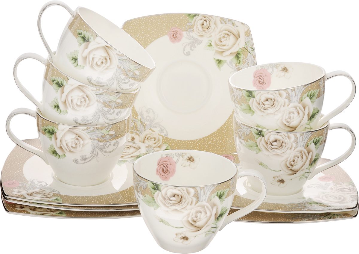 Набор чайный Family & Friends Florance, 12 предметовPR7984н Набор чайный Family & Friends Florance, 12 предметовPR7984нЧайный набор Family & Friends Florance состоит из шести чашек и шести блюдец, выполненных из фарфора. Изделия оформлены изящным цветочным рисунком. Изящный набор эффектно украсит стол к чаепитию и порадует вас функциональностью и ярким дизайном. Объем чашки: 280 мл. Диаметр чашки (по верхнему краю): 9 см. Высота чашки: 7 см. Размер блюдца: 15,5 х 15,5 х 1 см.