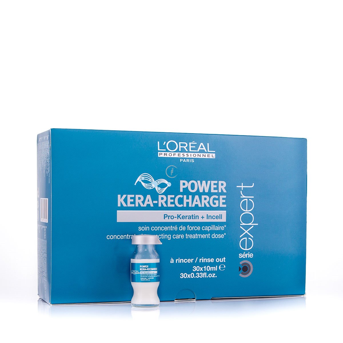 LOreal Professionnel Концентрированная корректирующая монодоза-уход для поврежденных волос Expert Pro-Keratin Refill Power Kera-Recharge - 30*10 млE0526204 LOreal Professionnel Концентрированная корректирующая монодоза-уход для поврежденных волос Expert Pro-Keratin Refill Power Kera-Recharge - 30*10 млE0526204Концентрированная корректирующая монодоза с креатином Pro-Keratin Refill. Средство предназначено для разглаживания сильно поврежденных волос или особенно чувствительных зон, требующих дополнительного ухода волос и интенсивно питает ослабленные, поврежденные и ломкие волосы, увеличивает объем и дает плотность тонким волосам. Защищает волосы от воздействия УФ-излучения, вредных влияний внешней среды. Активные компоненты: Pro-кератин, молекулы Incell, протеины пшеницы, аргинин, фруктовые экстракты.
