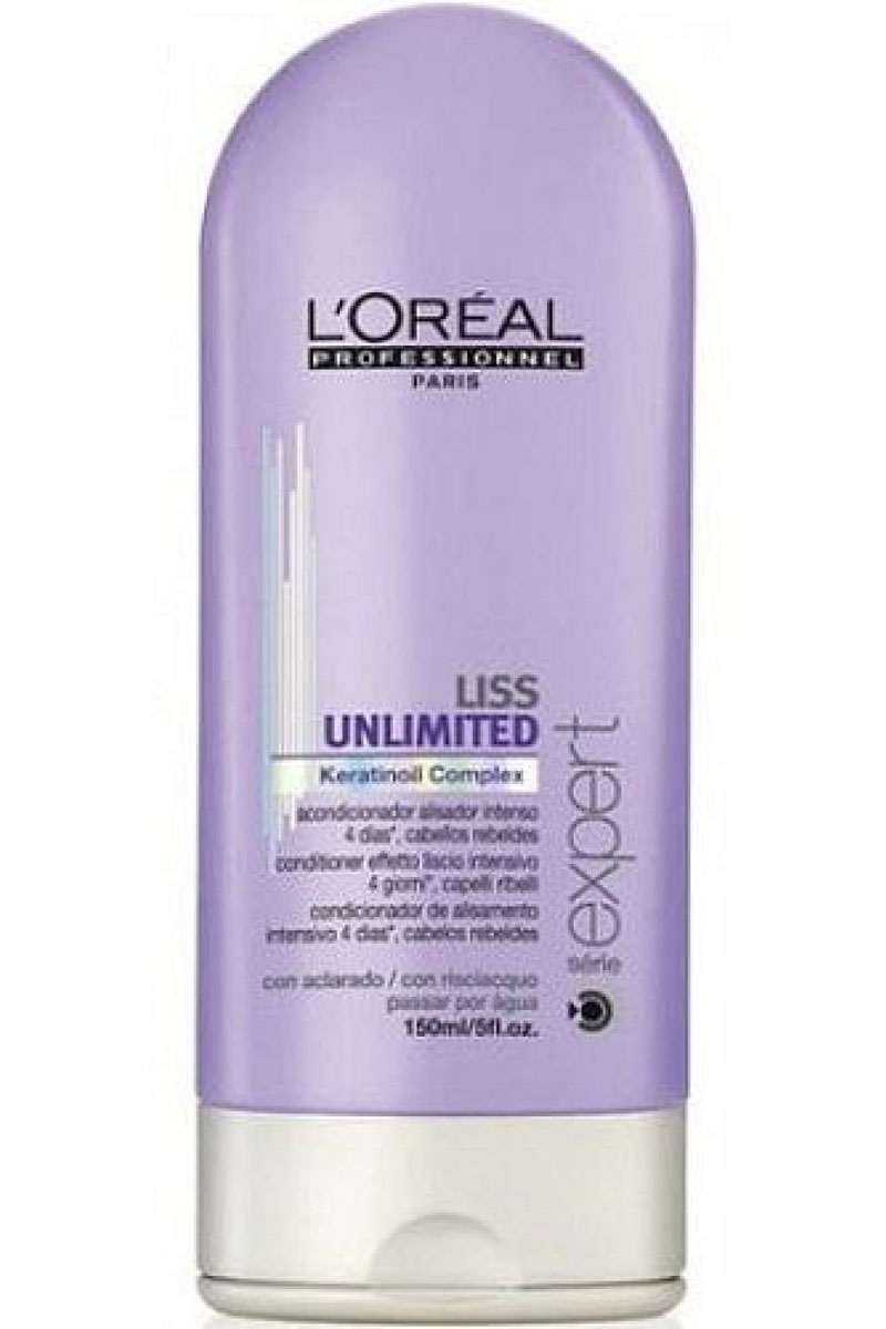 LOreal Professionnel Liss Unlimited – Смываемый уход для непослушных волос 150 млE0535398 LOreal Professionnel Liss Unlimited – Смываемый уход для непослушных волос 150 млE0535398LOreal Professionnel Liss Unlimited Conditioner Смываемыйуходдлянепослушныхволос специальное разработанное средство для ухода за капризными» волосами. Использование кондиционера делает непослушные, завивающиеся при влажной погоде, волосы гладкими, эластичными и упругими, придает им красивый естественный блеск и роскошный ухоженный вид. Сбалансированный состав кондиционера, обогащенный комплексом питательный веществ и минералов, обеспечивает необходимое питание волос и их защиту от негативного воздействия внешней среды. Регулярное использование LOreal Professionnel Liss Unlimited Conditioner это легкое расчесывание волос и идеальная прическа каждый день. Применение кондиционера обеспечивает безупречную гладкость и послушность волос в течение 3-4-х дней, не позволяя им завиваться и пушиться даже во влажную погоду. Кондиционер позволяет без особых усилий поддерживать прическу в идеальном состоянии, не прибегая для этого к дополнительным ухаживающим средствам. LOreal...
