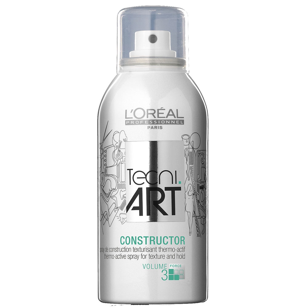 LOreal Professionnel Tecni. art Volume Моделирующий спрей для фена (фикс.3) 150 млE0613973 LOreal Professionnel Tecni. art Volume Моделирующий спрей для фена (фикс.3) 150 млE0613973Спрей Хот Стайл Конструктор от L`Oreal Professionel является первым ультрамодным и многофункциональным средством для изменения текстуры ваших волос. Такая процедура, как «текстурирование», раньше была возможна только в салонах красоты. Теперь вы сможете сколько угодно создавать локоны или, наоборот, выпрямлять волосы в домашних условиях. Этот эффект сохранится надолго. Достаточно воспользоваться моделирующим спреем Хот Стайл Конструктор, который можно наносить как на все волосы, так и на отдельные пряди. Текстурирующий термоактивный спрей от L`Oreal надежно удерживает форму вашей укладки, а волосы остаются здоровыми и эластичными, не склеиваются и послушно лежат в прическе. Уровень фиксации: 3 (естественная фиксация)