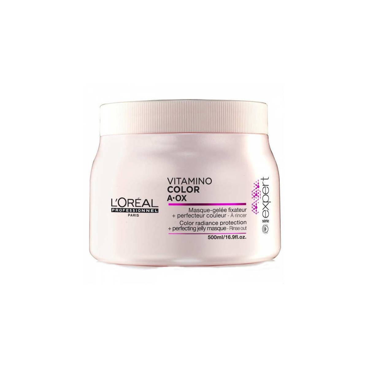 LOreal Professionnel Expert Vitamino Маска-фиксатор цвета Color AOX 500 млE0714861 LOreal Professionnel Expert Vitamino Маска-фиксатор цвета Color AOX 500 млE0714861Маска-фиксатор цвета Витамино Колор – это средство, предназначенное для ухода за окрашенными волосами. Средство обладает особой формулой, благодаря которой на волосах образуется защитная плёнка, препятствующая вымыванию цвета и обеспечивающая волосам защиту от воздействия негативных факторов. Эффект будет очевиден уже после первого применения: волосы станут упругими и мягкими, приобретут изысканный блеск. При регулярном применении волосы будут выглядеть так, будто вы недавно посетили салон красоты. Кроме того, улучшится и структура волос, а их цвет не потускнеет даже спустя долгое время.
