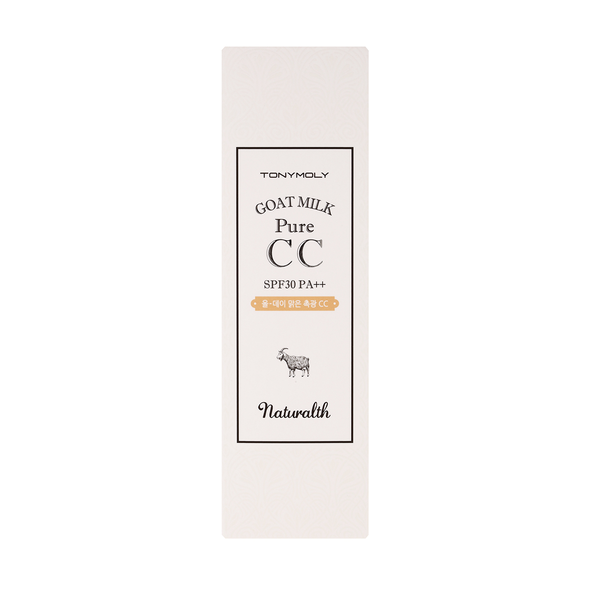 TonyMoly СС крем для лица NATURALTH GOAT MILK PURE CC 02, 40 млBM03018400 TonyMoly СС крем для лица NATURALTH GOAT MILK PURE CC 02, 40 млBM03018400Крем Naturalth Goat Milk Pure CC содержит в себе натуральный экстракт козьего молока в объеме 30%, а также экстракт агавы, экстракт меда, масло таману и др. Крем прекрасно восстанавливает чистоту тона кожи, свежесть лица, обладает прекрасными питательными, декоративными и ухаживающими свойствами. Козье молоко - очень важный ингредиент, оно способно эффективно уменьшать признаки старения, омолаживать кожу, восстанавливать природный коллаген, здоровый тон кожи и питать ее. Молочные протеины активизируют процесс роста молодых клеток, обновляют эпидермис, оказывают прекрасное противовоспалительное воздействие, осветляют, укрепляют, увлажняют обезвоженную кожу, отшелушивают отмершие клетки, избавляют от мелких морщинок, способствуют увеличению синтеза коллагена. Масло таману - способствует глубокому увлажнению, питанию кожи, придает ей равномерное сияние. Экстракт кактуса - восстанавливает, увлажняет кожу, оказывает успокаивающее воздействие, регулирует естественный гидробаланс кожи....