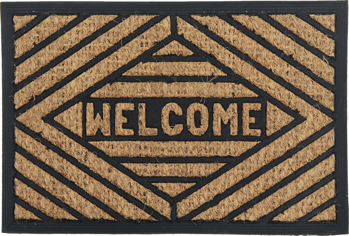Коврик придверный SunStep Welcome. Ромб, 60 х 40 см32-084 Коврик придверный SunStep Welcome. Ромб, 60 х 40 см32-084Оригинальный придверный коврик SunStep Welcome. Ромб надежно защитит помещение от уличной пыли и грязи. Он изготовлен из жесткого кокосового волокна и нескользящей резиновой основы. Волокна кокоса не подвержены гниению и не темнеют, поэтому коврик сохранит привлекательный внешний вид на долгое время.
