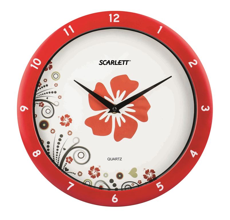Часы настенные Scarlett, диаметр 27,5 см. SC - WC1003ISC - WC1003I Часы настенные Scarlett, диаметр 27,5 см. SC - WC1003ISC - WC1003IНастенные кварцевые часы Scarlett, изготовленные из пластика, прекрасно впишутся в интерьер вашего дома. Круглые часы имеют две стрелки: часовую и минутную, циферблат защищен прозрачным пластиком. Часы работают от 1 батарейки типа АА напряжением 1,5 В (батарейка в комплект не входит). Диаметр часов: 27,5 см.