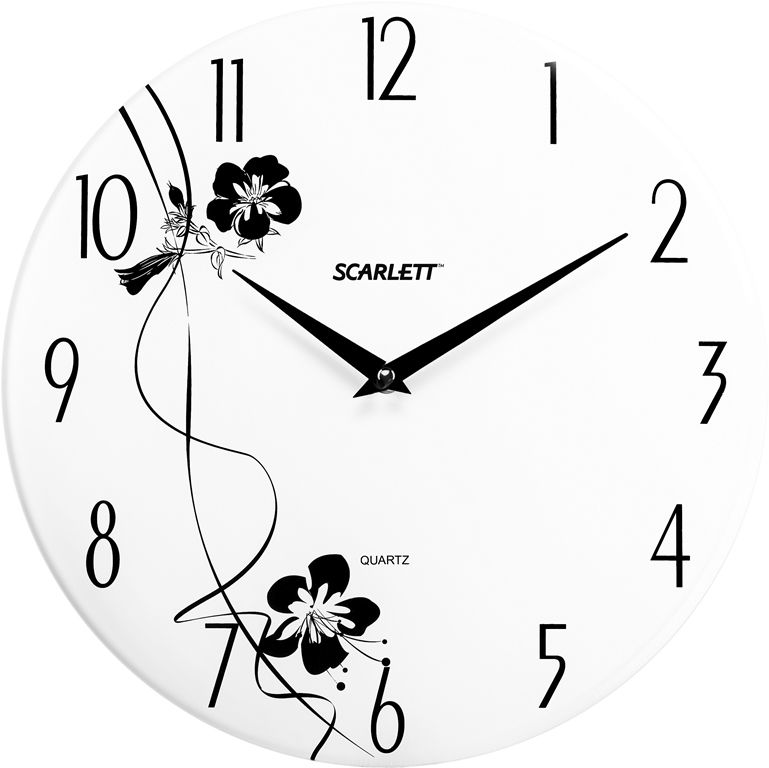 Часы настенные Scarlett, диаметр 33 см. SC - 25FSC - 25F Часы настенные Scarlett, диаметр 33 см. SC - 25FSC - 25FНастенные кварцевые часы Scarlett, изготовленные из пластика, прекрасно впишутся в интерьер вашего дома. Круглые часы имеют две стрелки: часовую и минутную, циферблат защищен прозрачным пластиком. Часы работают от 1 батарейки типа АА напряжением 1,5 В (батарейка в комплект не входит). Диаметр часов: 33 см.
