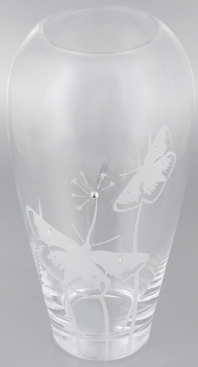 Ваза Deco Glass Бабочки, высота 32 смD4235/0300/X2546AL Ваза Deco Glass Бабочки, высота 32 смD4235/0300/X2546ALВаза Deco Glass Бабочки, выполненная из прозрачного стекла, оформлена гравировкой в виде бабочек и декорирована изящными кристаллами. Вазу можно использовать как декоративный элемент, поставить в нее букет прекрасных цветов или декоративных веточек. Изящная ваза Deco Glass Бабочки станет великолепным подарком на любой праздник. Высота: 32 см. Диаметр вазы (по верхнему краю): 10 см. Диаметр основания: 8,5 см.