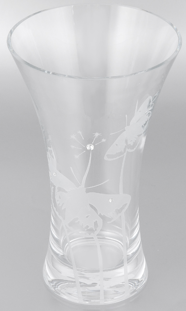 Ваза Deco Glass Бабочки, высота 25,5 смD4084/0250/X2544AL Ваза Deco Glass Бабочки, высота 25,5 смD4084/0250/X2544ALВаза Deco Glass Бабочки, выполненная из прозрачного стекла, оформлена гравировкой в виде бабочек и декорирована изящными кристаллами. Вазу можно использовать как декоративный элемент, поставить в нее букет прекрасных цветов или декоративных веточек. Изящная ваза Deco Glass Бабочки станет великолепным подарком на любой праздник. Высота: 25,5 см. Диаметр вазы (по верхнему краю): 15 см. Диаметр основания: 10 см.