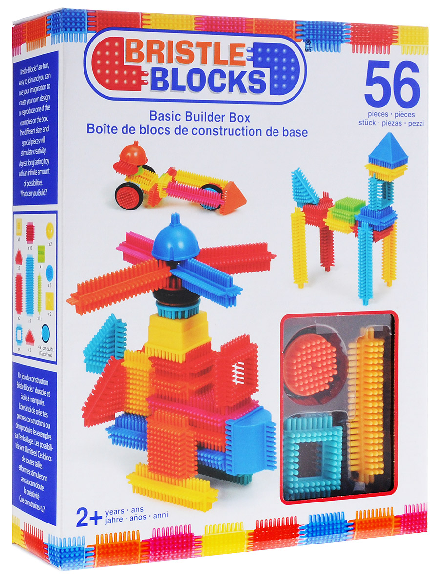 Bristle Blocks Конструктор Вертолет68165_вертолет Bristle Blocks Конструктор Вертолет68165_вертолетОригинальный игольчатый конструктор Battat Bristle Blocks: Вертолет - тактильный детский конструктор, который позволит вашему ребенку проявить свою фантазию. Элементы конструктора выполнены из яркого разноцветного пластика и оснащены игольчатыми сторонами, которые легко соединяются между собой практически в любой плоскости. Комплект включает в себя 56 элементов, из которых можно собрать конструкции с подвижными частями. Игольчатый конструктор Battat Bristle Blocks: Вертолет поможет ребенку развить мелкую моторику рук, логическое и пространственное мышление, творческие способности, а также поможет научиться соотносить форму и величину предметов.