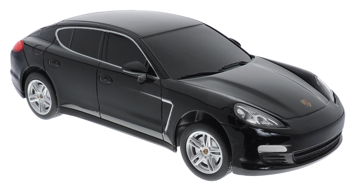 Rastar Радиоуправляемая модель Porsche Panamera цвет черный масштаб 1:2446200_черный Rastar Радиоуправляемая модель Porsche Panamera цвет черный масштаб 1:2446200_черныйРадиоуправляемая модель Rastar Porsche Panamera станет отличным подарком любому мальчику! Все дети хотят иметь в наборе своих игрушек ослепительные, невероятные и крутые автомобили на радиоуправлении. Тем более, если это автомобиль известной марки с проработкой всех деталей, удивляющий приятным качеством и видом. Одной из таких моделей является автомобиль на радиоуправлении Rastar Porsche Panamera. Это точная копия настоящего авто в масштабе 1:24. Возможные движения: вперед, назад, вправо, влево, остановка. Имеются световые эффекты. Пульт управления работает на частоте 27 MHz. Для работы игрушки необходимы 3 батарейки типа АА (не входят в комплект). Для работы пульта управления необходимы 2 батарейки типа АА (не входят в комплект).