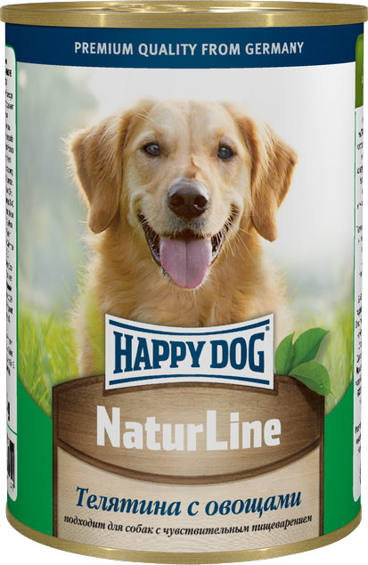 Консервы для собак Happy Dog Natur, с телятиной и овощами, 400 г71441 Консервы для собак Happy Dog Natur, с телятиной и овощами, 400 г71441Консервы для собак Happy Dog Natur с телятиной и овощами обладают исключительным вкусом, не менее привлекательным для животного, чем 100% мясной рацион. К тому же наличие в составе овощей положительно скажется на состоянии иммунной системы и работе желудочно-кишечного тракта, поэтому такие консервы являются максимально полезным влажным рационом, который можно давать животному каждый день. Консервы для собак Happy Dog Natur с телятиной и овощами полностью соответствуют естественным потребностям взрослых собак вне зависимости от их принадлежности к породе. Это максимально натуральные консервы, для приготовления которых не использовалась соя, искусственные красители и консерванты. В основе консервов находится отборная телятина. Питательная ценность и полезность телятины для организма обусловлена ее богатым витаминно- минеральным составом и насыщенностью качественным протеином. Телятина хорошо усваивается и, благодаря наличию в мясе теленка...
