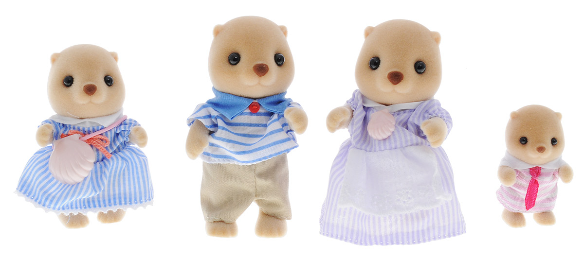 Sylvanian Families Набор фигурок Семья морских бобров4797 Sylvanian Families Набор фигурок Семья морских бобров4797Набор фигурок Sylvanian Families Семья морских бобров не оставит равнодушным ни одного малыша. В комплект входят четыре фигурки очаровательных бобров, любящих путешествовать и фотографироваться на фоне достопримечательностей. Зверьки имеют оригинальное исполнение и приятную на ощупь поверхность. Набор подходит для сюжетно-ролевых игр малыша, развивает мелкую моторику, координацию движения, фантазию, мышление и воображение малыша. Набор нарядно одетых бобров станет прекрасным дополнением к серии фигурок Sylvanian Families. Все элементы выполнены с невероятной тщательностью из безопасных материалов. Компания Sylvanian Families была основана в 1985 году, в Японии. Sylvanian Families очень популярна в Европе и Азии и, за долгие годы существования, компания смогла добиться больших успехов. 3 года подряд в Англии бренд Sylvanian Families был признан Игрушкой Года. Сегодня у героев Sylvanian Families есть собственное шоу,...