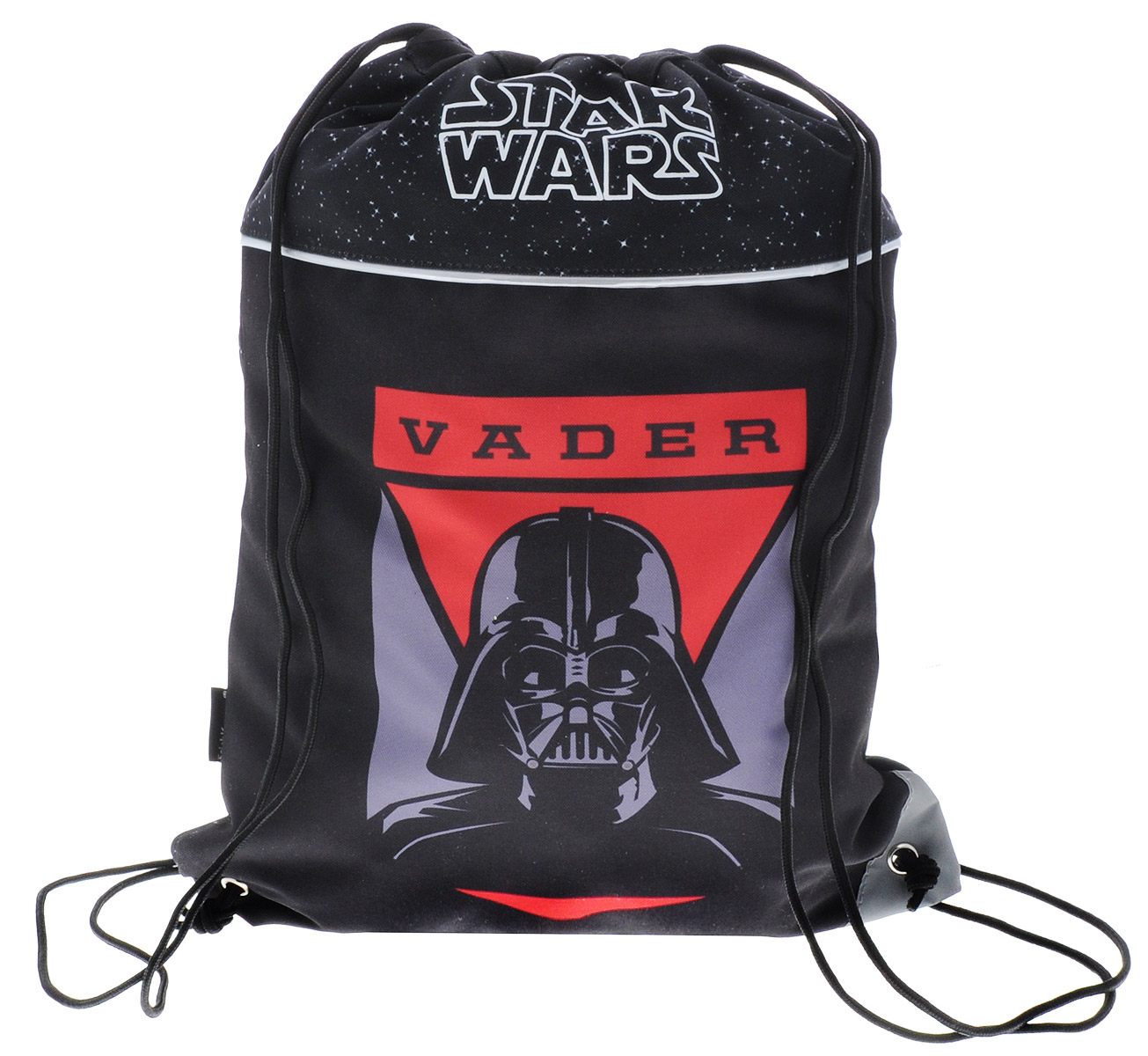 Erich Krause Сумка для сменной обуви Star Wars Vader37478 Erich Krause Сумка для сменной обуви Star Wars Vader37478Сумка для сменной обуви Erich Krause Star Wars Vader идеально подойдет как для хранения, так и для переноски сменной обуви и одежды. Сумка выполнена из прочного полиэстера и содержит одно вместительное отделение, затягивающееся с помощью текстильных шнурков. Шнурки фиксируются в нижней части сумки, благодаря чему ее можно носить за спиной как рюкзак. Сумка дополнена светоотражающими элементами.