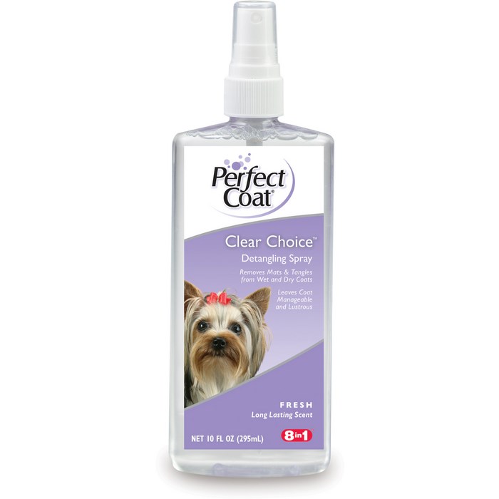 Спрей для собак 8in1 PC Clear Choice для облегчения расчесывания с ароматом свежести 295 мл1006039 Спрей для собак 8in1 PC Clear Choice для облегчения расчесывания с ароматом свежести 295 мл10060398in1 Clear Choice Detangling Spray спрей для облегчения расчесывания для собак 295 мл. Спрей питает, облегчает расчесывание, делает шерсть блестящей. Отлично подходит для использования между купаниями. • Устраняет спутанность и колтуны на сухой или влажной шерсти • Делает шерсть ухоженной, послушной и вкусно пахнущей • Оставляет длительный аромат свежести. Нанесите на шерсть питомца до груминга.Специальная формула препарата позволяет произвести расчесывание питомца быстро и легко. Объем 295 мл
