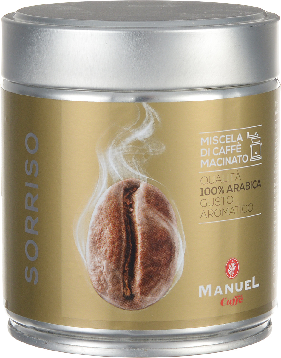 Manuel Sorriso кофе молотый , 125 г (ж/б)8006536201258 Manuel Sorriso кофе молотый , 125 г (ж/б)8006536201258Manuel Sorriso - кофе для тех кто выбирает лучшее. Это умелая комбинация нескольких сортов арабики из центральной Африки и Америки, результатом которой является соединение всех ароматов в неповторимый по своим качествам букет. Кофе обладает глубоким вкусом с легкой горчинкой, приятным ароматом и устойчивым послевкусием.