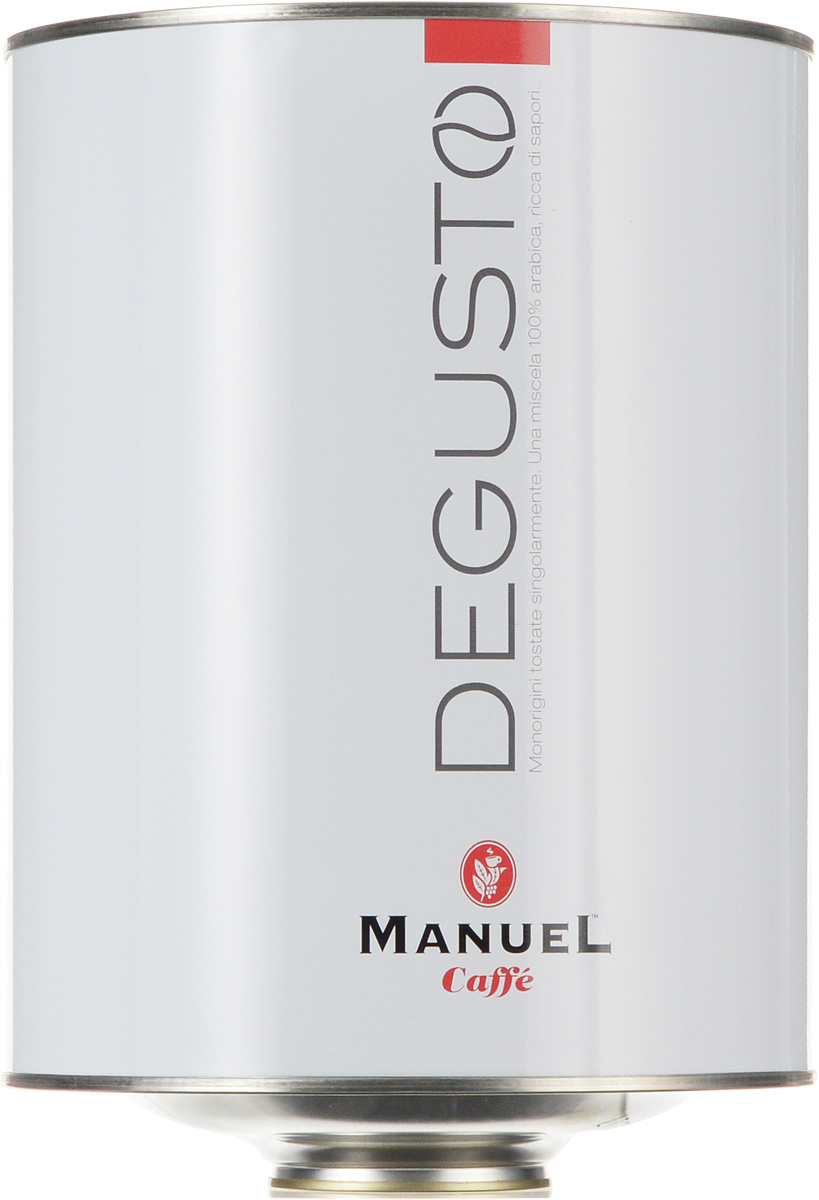 Manuel Degusto кофе в зернах, 2 кг8006536200602 Manuel Degusto кофе в зернах, 2 кг8006536200602Кофе Manuel Degusto в зернах – это превосходный зерновой кофе от известной итальянской кофейной марки Manuel, который производится только из высококачественного сырья. Опытные мастера тщательно отбирают зерна, затем смешивают и обжаривают максимально равномерно. Обжарка зерен раскрывает в зернах кофе Manuel Degusto все вкусовые и ароматические характеристики, придавая напитку насыщенный и яркий вкус и аромат. Кофе Manuel Degusto в зернах – это высококачественная 100% арабика, которая позволит приготовить ароматный напиток. Он особо порадует любителей этого ароматного сорта. Зерна фасуются в большие металлические банки (бочки), которые сохранят первоначальный вкус и аромат зерен на протяжении долгого периода времени. Объем бочки - 2 кг, для открытия необходимо потянуть за кольцо-ключ и отжать мембрану. После открытия для банки емкостью по 2 кг не предусмотрена заводская съемная крышка, так как банка устанавливается на кофемолку. Однако хранить кофе можно...