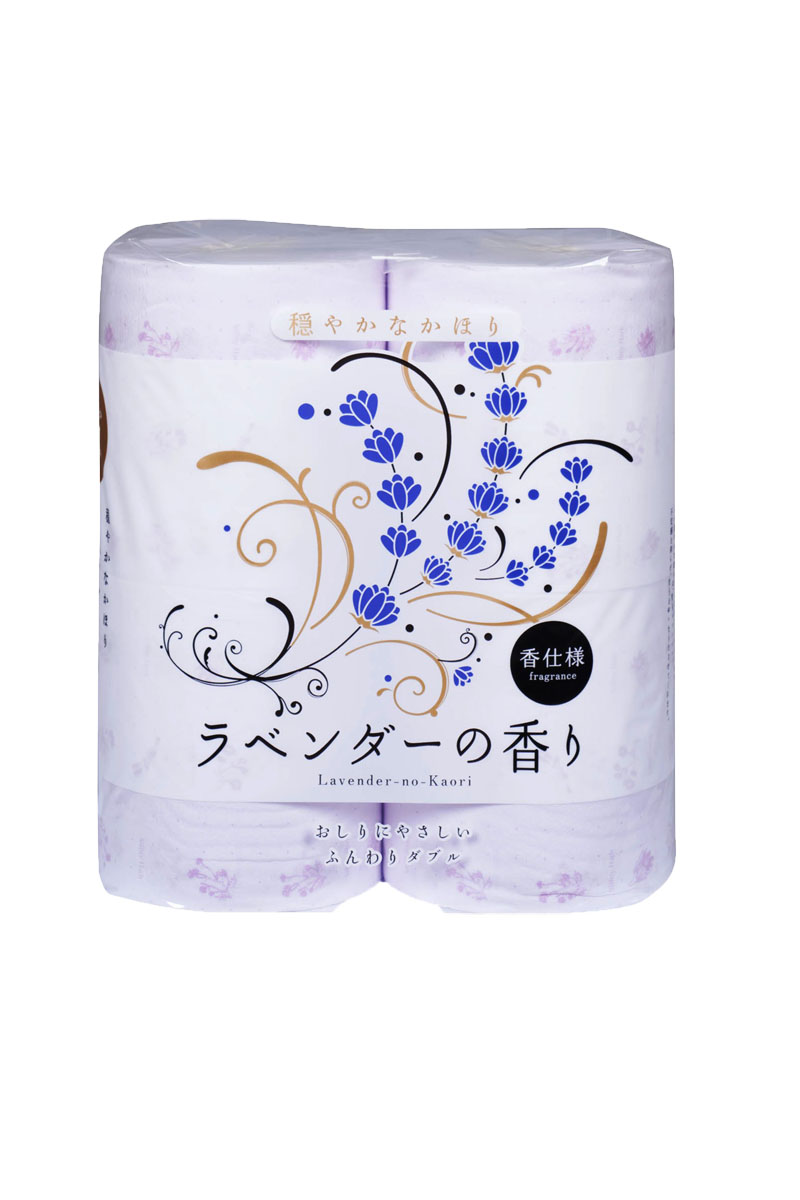 Парфюмированная туалетная бумага Shikoku Lavender-no-Kaori, 2-х слойная, 4 рулона311011, 11011 Парфюмированная туалетная бумага Shikoku Lavender-no-Kaori, 2-х слойная, 4 рулона311011, 11011Туалетная бумага Shikoku в данной серии представлена ароматом лаванды. По сравнению с синтетическим запахом обычной ароматизированной бумаги, ароматы Shikoku Tokushi – природные, изысканные и утонченные. / Также при производстве бумаги используется 100% целлюлоза, которая прошла тщательный отбор и особую обработку, а многолетний опыт сотрудников копании гарантирует высокое качество туалетной бумаги Shikoku Tokushi. / Туалетная бумага Shikoku мгновенно впитывает даже большое количество воды, поскольку между слоями бумаги есть воздушное пространство, что позволяет сократить объемы используемой бумаги на треть, а глубокие линии тиснения обеспечивают надежное соединение слоев и прочность бумаги. / Туалетная бумага Shikoku изготовлена из природных материалов и воды из источников Ниёдогава. / Состав: натуральная 100% целлюлоза. / Срок годности не ограничен.