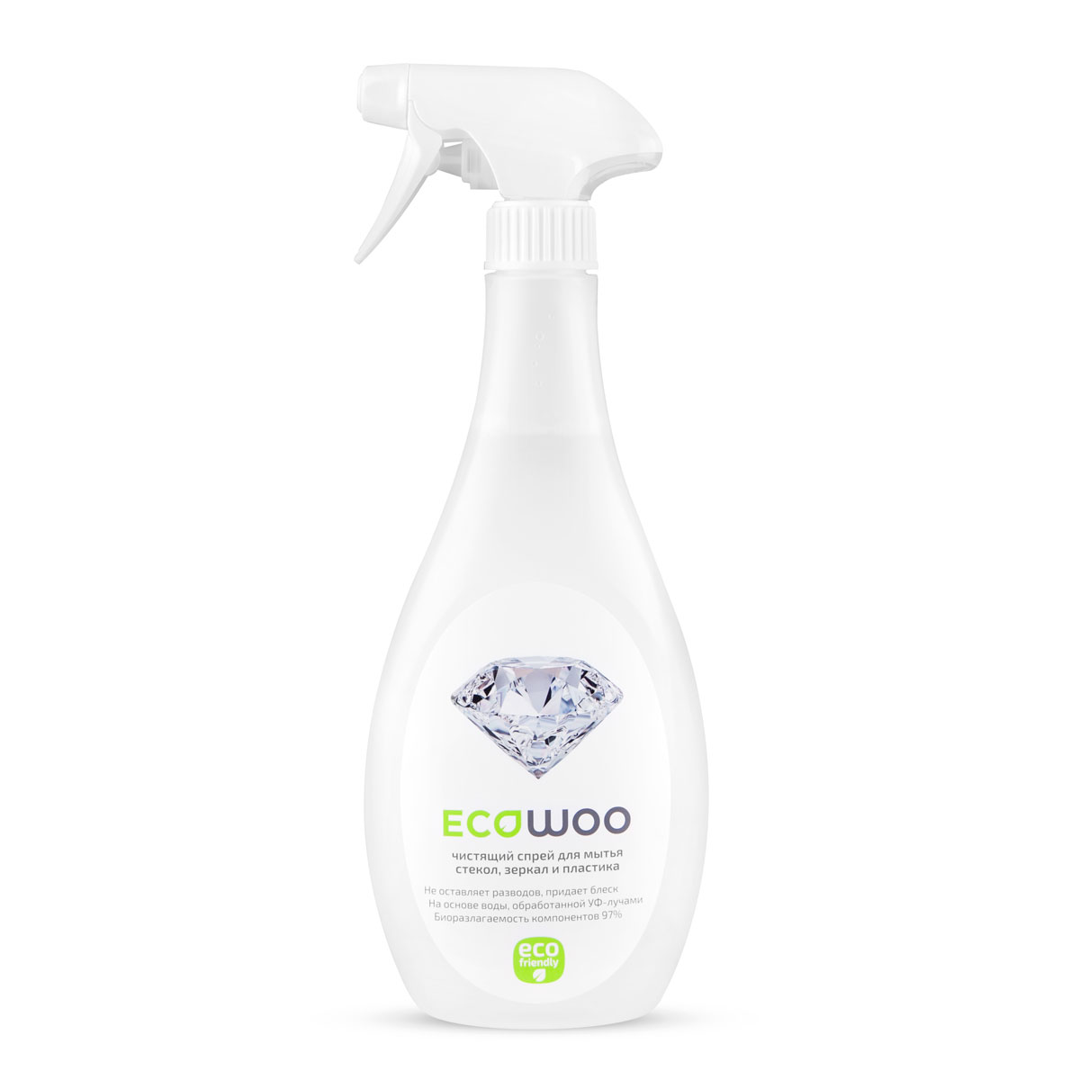 Спрей EcoWoo для мытья стекол, зеркал и пластика, 0,5 лЕ089108 Спрей EcoWoo для мытья стекол, зеркал и пластика, 0,5 лЕ089108Для очистки гладких и блестящих поверхностей - стекол, зеркал, пластика, кафеля, нержавеющей стали и других видов водоотталкивающих материалов и покрытий. Быстро удаляет следы от высохших капель воды, следы от рук. Мягко очищает полимерные покрытия пластиковых окон.