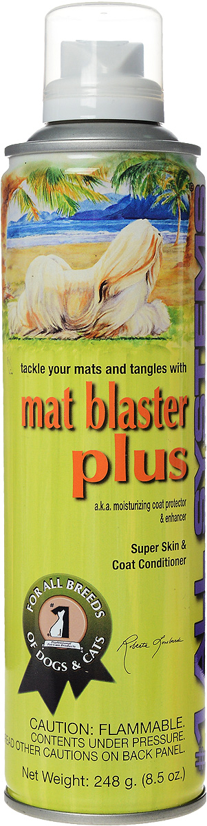 Спрей для кошек и собак 1 All Systems Mat Blaster Plus, для увлажнения и восстановления кожи и шерсти, 248 г1001 Спрей для кошек и собак 1 All Systems Mat Blaster Plus, для увлажнения и восстановления кожи и шерсти, 248 г1001Спрей для кошек и собак 1 All Systems Mat Blaster Plus предназначен для увлажнения кожи и шерсти. Спрей содержит косметический ланолин, очищенное норковое масло и овощные протеины, которые обеспечивают эффективный уход за шерстью животного. Восстанавливает структуру волос, защищает от спутывания и сечения вплоть до 5 дней. Прекрасное средство для удаления выставочной косметики с шерсти (лака, пудры, геля), снижает травмирование и потерю волоса. Особенно эффективен для утонченной шерсти или шерсти с подшерстком у таких пород, как ши-тцу, лхаса апсо. Подходит для использования следующими способами: Для папильоток: сухую, чистую шерсть обработать кондиционером в достаточном количестве. Тщательно прочесать. При снятии папильоток промыть шерсть. Для шоу: для короткошерстных пород - нанести на всю шерсть и протереть сухим чистым полотенцем или расчесать мягкой щетинистой щеткой для придания блеска и лоска. Для ухода: тщательно пропитать спутанные...