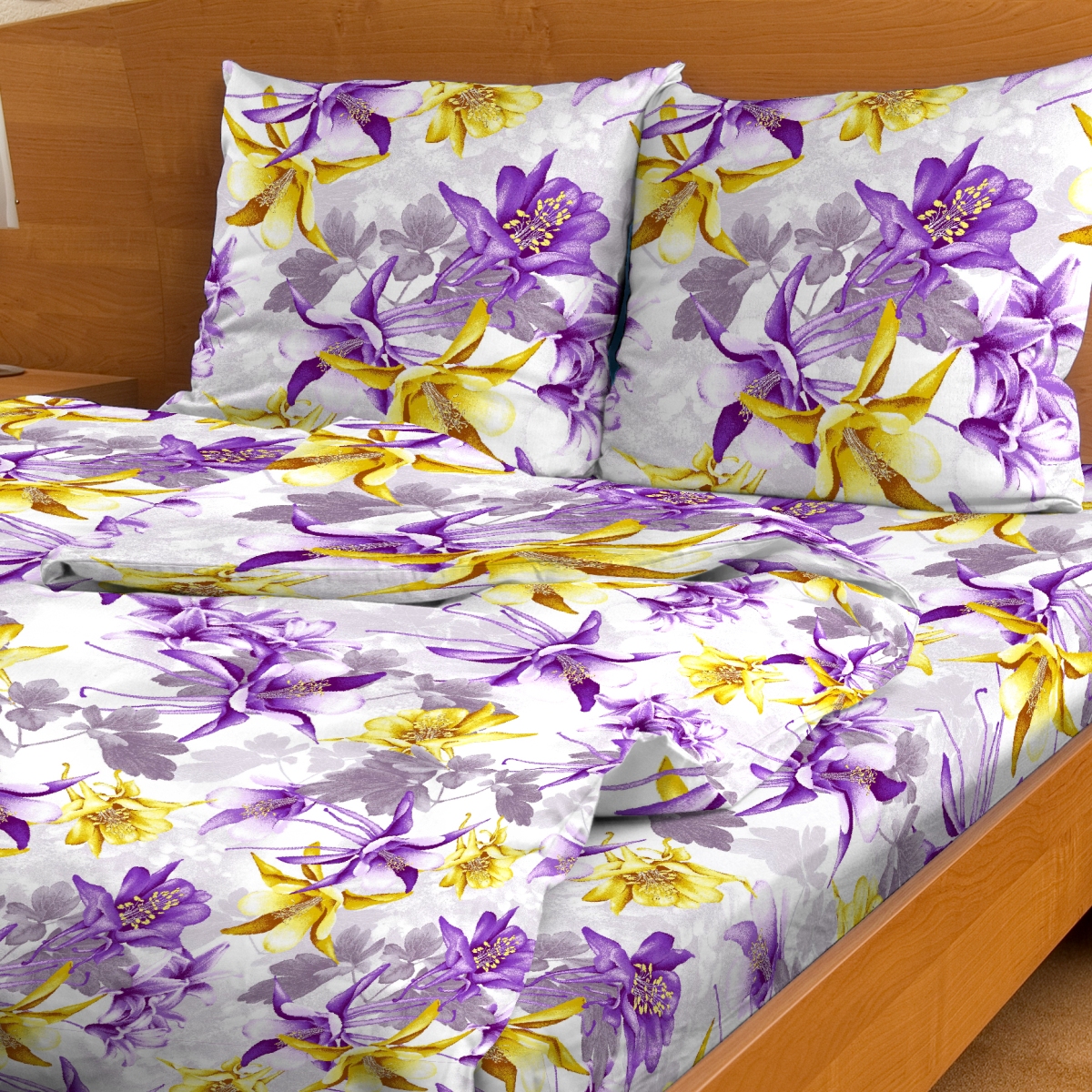 Комплект белья "Letto", 2,0-сп, наволочки 70x70, цвет: сиреневый Комплект белья "Letto", 2,0-сп, наволочки 70x70, цвет: сиреневый