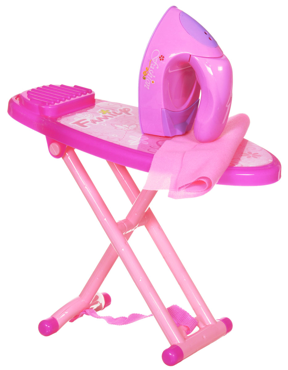 S+S Toys Набор для глажки00663257 S+S Toys Набор для глажки00663257Набор для глажки S+S Toys содержит все необходимое для глажки белья: гладильную доску, утюг и 2 кусочка ткани. Гладильная доска раскладывается и складывается, как настоящая. Утюг, выполненный в фиолетово-розовых тонах, идеально подходит по размерам для гладильной доски, обеспечивая удобство при игре. В комплекте также идут 2 кусочка ткани, так что маленькая хозяйка сможет сразу приступить к делу. Сделайте вашей малышке такой замечательный подарок!
