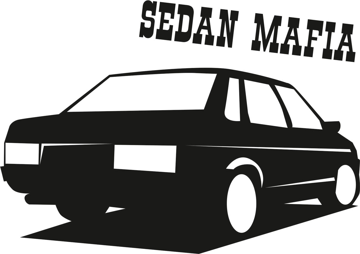 Наклейка автомобильная Оранжевый слоник "Sedan Mafia", виниловая, цвет: черный Наклейка автомобильная Оранжевый слоник "Sedan Mafia", виниловая, цвет: черный