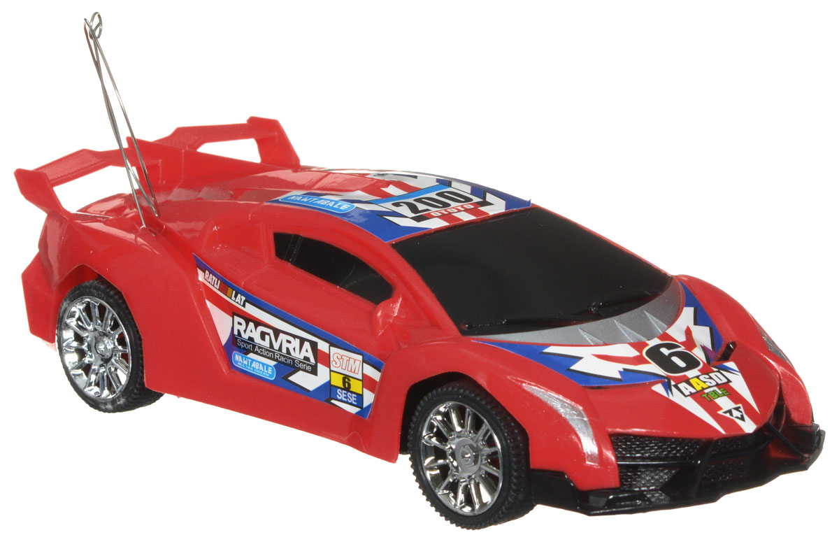 Plastic Toy Машина на радиоуправлении Ragvria цвет красныйB1335615_красный Plastic Toy Машина на радиоуправлении Ragvria цвет красныйB1335615_красныйМашина на радиоуправлении Plastic Toy Ragvria станет отличным подарком любому мальчику! Все дети хотят иметь в наборе своих игрушек ослепительные, невероятные и крутые автомобили на радиоуправлении. Управление машинкой происходит с помощью пульта. Моделью легко управлять и любая гонка принесет удовольствие. Автомобиль двигается вперед и назад, поворачивает направо и налево, останавливается. Машина выполнена из пластика с металлическими элементами. Колеса игрушки прорезинены и обеспечивают плавный ход, машинка не портит напольное покрытие. Радиоуправляемые игрушки способствуют развитию координации движений, моторики и ловкости. Ваш ребенок часами будет играть с моделью, придумывая различные истории и устраивая соревнования. Машина работает от 3 батареек типа АА (не входят в комплект). Для работы пульта управления необходимы 2 батарейки типа AA (не входит в комплект).
