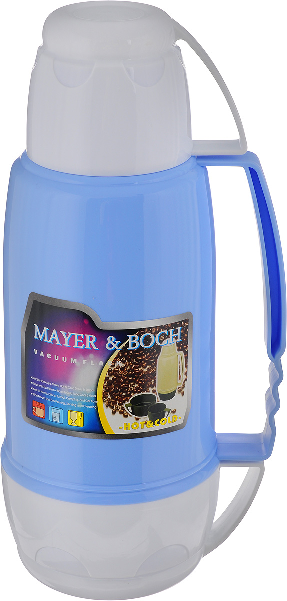 Термос Mayer & Boch, цвет: белый, голубой, 1,8 л. 2164521645 Термос Mayer & Boch, цвет: белый, голубой, 1,8 л. 2164521645Термос Mayer & Boch пригодится в любой ситуации: будь то экстремальный поход, пикник или поездка. Корпус термоса, выполненный из цветного пищевого пластика. Для удобства переноски предусмотрена ручка. Колба термоса изготовлена из стекла, которое является экологически чистым материалом и прекрасно держит температуру. Удобный носик позволит аккуратно налить напиток в съемную чашу. Термос Mayer & Boch - это идеальный вариант для большой компании и дальней поездки. В него поместится большой объем жидкости, и вы в любое время сможете насладиться любимыми напитками. Диаметр термоса (по верхнему краю): 5,5 см. Высота термоса (без учета крышки): 33,5 см. Диаметр основания термоса: 10 см. Диаметр чаш (по верхнему краю): 9,5 см; 14 см. Высота чаш: 8,5 см; 8 см.