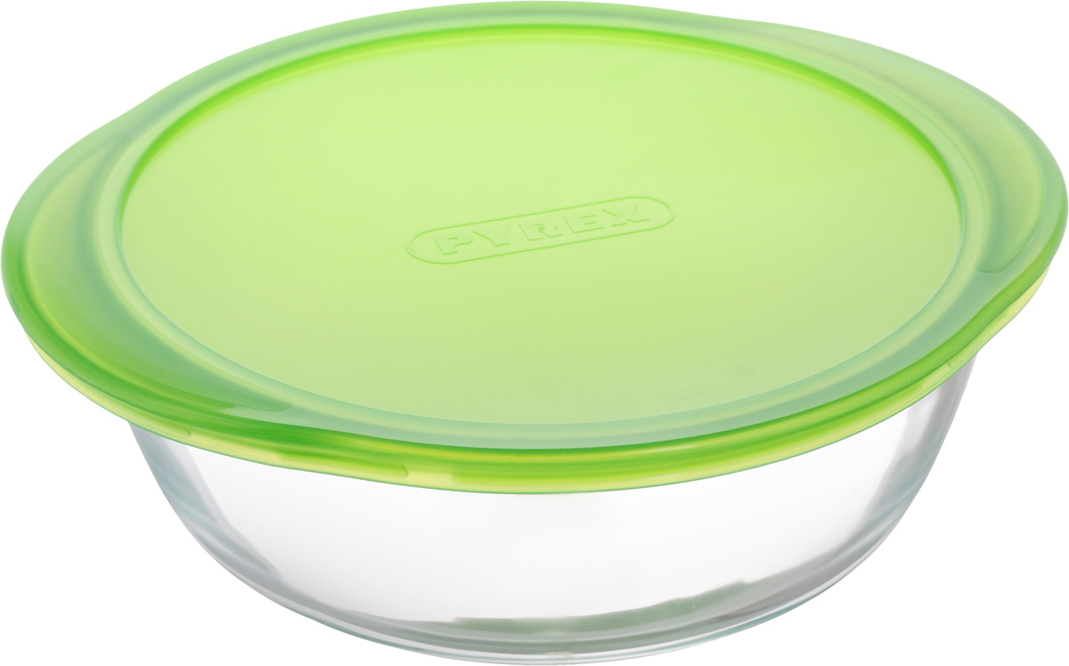 Форма для запекания Pyrex Cook & Store, с крышкой, круглая, диаметр 26 см208P000 Форма для запекания Pyrex Cook & Store, с крышкой, круглая, диаметр 26 см208P000Круглая форма для запекания Pyrex Cook & Store изготовлена из жаропрочного стекла, которое выдерживает температуру до +300°С. Форма предназначена для приготовления горячих блюд и оснащена пластиковой крышкой для хранения и транспортировки пищи. Материал изделия гигиеничен, прост в уходе и обладает высокой степенью прочности. Форма идеально подходит для использования в духовках, микроволновых печах, холодильниках и морозильных камерах. Можно мыть в посудомоечной машине. Ширина формы (с учетом ручек): 26 см. Диаметр формы: 23 см. Высота стенки формы: 8 см.
