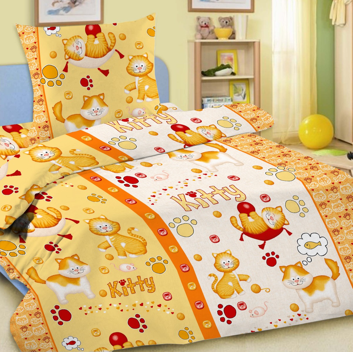 Letto Комплект детского постельного белья Китти цвет желтыйkitty_yellow-50 Letto Комплект детского постельного белья Китти цвет желтыйkitty_yellow-50Letto.kids - это веселые детские и подростковые дизайны, в хлопковом исполнении с хорошими устойчивыми красителями и все это по очень доступной цене! Такое белье прослужит долго и выдержит много стирок. Рисунок на наволочке может отличаться от представленного на фото.
