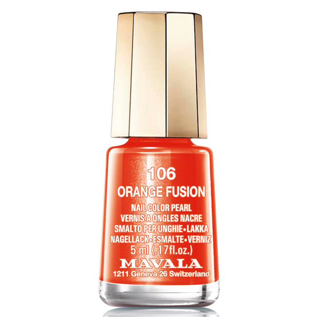 Mavala Лак для ногтей Оранжевая лава/Orange Fusion , Тон 106, 5 мл08-1449 Mavala Лак для ногтей Оранжевая лава/Orange Fusion , Тон 106, 5 мл08-1449Лаки для ногтей Mavala представлены классическими и ультрамодными оттенками. Они пропускают воздух даже через 3-4 слоя, давая возможность ногтям дышать. Специально разработанный состав лаков позволяет им оставаться свежими и насыщенными долгое время. Лаки не содержат толуол, формальдегид, камфору, дибутил фталат, канифоль и добавленный никель.