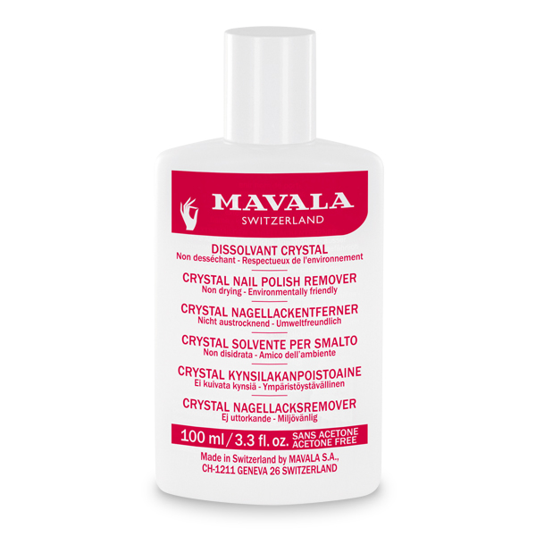 Mavala Жидкость для снятия лака Crystal 100 мл08-1524 Mavala Жидкость для снятия лака Crystal 100 мл08-1524Жидкость для снятия лака Crystal Mavala с деликатной формулой позволяет легко удалять лак, не пересушивая ногти и кожу. Подходит для всех типов ногтей, в том числе мягких, тонких и ослабленных. Не содержит красителей, отдушек и ацетона.