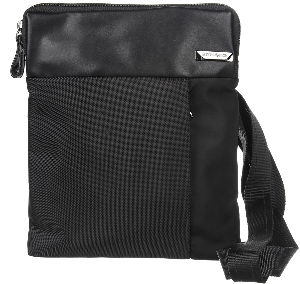 Сумка мужская Samsonite, цвет: черный. 49D-0900449D-09004 Сумка мужская Samsonite, цвет: черный. 49D-0900449D-09004Стильная мужская сумка Samsonite выполнена из нейлона и полиуретана, оформлена металлической фурнитурой с символикой бренда. Изделие содержит одно основное отделение, закрывающееся на застежку-молнию. Внутри сумки расположены мягкий карман для планшета, закрывающийся хлястиком на липучку, и небольшой встроенный органайзер, включающий в себя два фиксатора для ручек и три кармашка для пластиковых карт. Задняя сторона сумки дополнена открытым накладным карманом на застежке-липучке. На лицевой стороне расположен потайной кармашек на молнии. Изделие оснащено практичным плечевым ремнем регулируемой длины. Сегодня мужская сумка - необходимый аксессуар для современного мужчины.
