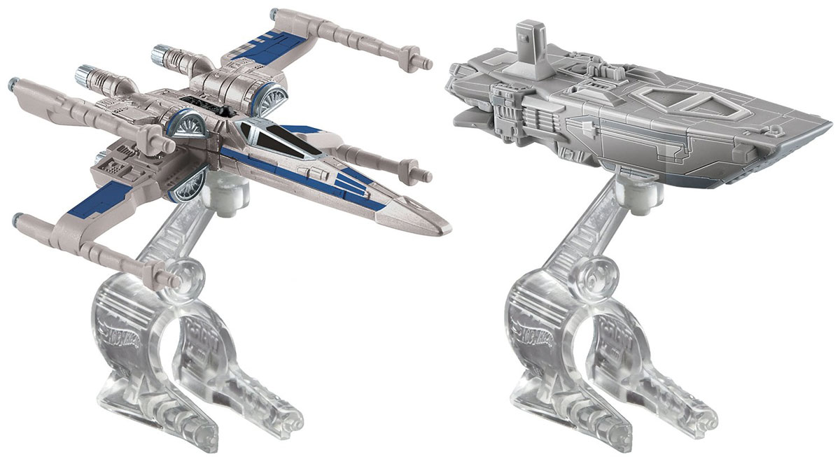 Hot Wheels Star Wars Звездные корабли Transporter vs X-Wing FighterCGW90_CKJ81 Hot Wheels Star Wars Звездные корабли Transporter vs X-Wing FighterCGW90_CKJ81Звездные корабли Hot Wheels Star Wars. Transporter vs X-Wing Fighter непременно приведут в восторг поклонника фантастической саги Звездные воины. В комплекте представлены два звездных корабля и две подставки. Надевайте на руку устройство Flight Navigator и запускайте корабли в полет по комнате, прямо как в гиперпространстве, или устраивайте яростные космические сражения. Flight Navigator можно также использовать как подставку для игрушек. Звездолеты совместимы с игровыми наборами Hot Wheels Star Wars (продаются отдельно).