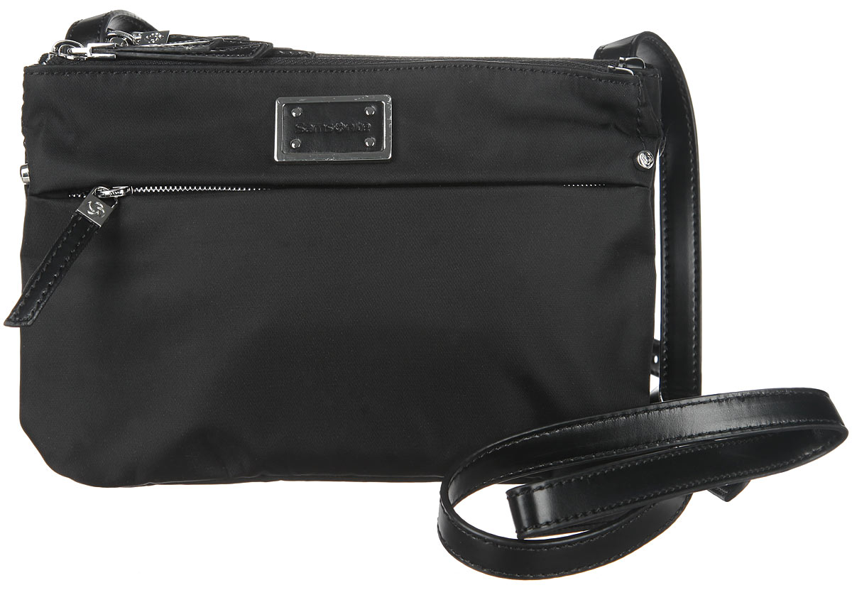 Сумка женская Samsonite, цвет: черный. 22D-0900122D-09001 Сумка женская Samsonite, цвет: черный. 22D-0900122D-09001Стильная женская сумка Samsonite выполнена из полиамида и полиуретана, оформлена металлической фурнитурой с символикой бренда. Изделие содержит три отделения, каждое из которых закрывается на застежку-молнию. Внутри сумки расположен врезной карман на застежке-молнии. На лицевой стороне расположен дополнительный кармашек на молнии. Изделие оснащено практичным плечевым ремнем регулируемой длины. Практичный аксессуар позволит вам завершить образ и быть неотразимой.